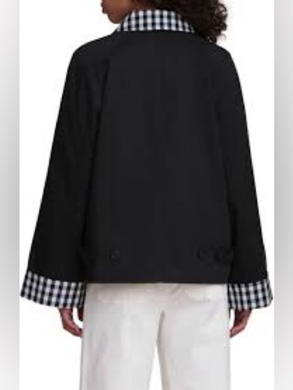 Bagatelle Collection Black Jacket with Gingham Trim – Size Large – NWT 🖤 - Picture 2 of 12